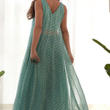 Green Chiffon Anarkali Set