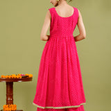 Magenta Georgette Leheriya Printed Palazzo Set