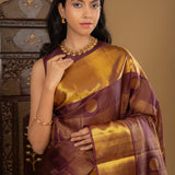 Mulberry Purple Kanjivaram Silk Saree