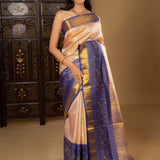Pastel Pink Floral Kanjivaram Silk Saree
