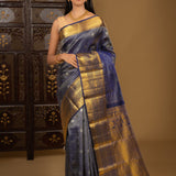 Navy Blue Kanjivaram Silk Saree