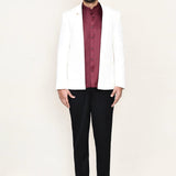 Maroon Polyester Three Piece Suit Set