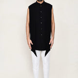 Jute Black Velvet Sherwani Set