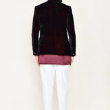 Maroon Velvet Sherwani Set