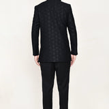 Black Jacquard Sherwani Set