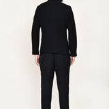 Black Polyester Sherwani Set