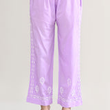 Lavender Cotton Chikankari Suit Set