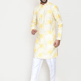 Soft Yellow Rayon Kurta Set With Digital Print