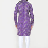 Purple Silk Kurta Set