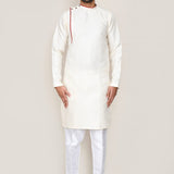 Cream Jacquard Kurta Set