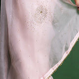 Piggy Pink Silk Organza Saree With Sequins Work