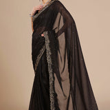 Black Lurex Chiffon Embroidered Saree