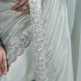 Soft Silver Solid Silk Saree