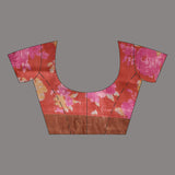 Cream Tussar Silk Saree With Vibrant Floral Prints