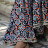 Black Cotton Floral Printed Gharara Set