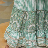 Mint Green Cotton Mughal Printed Sharara Set