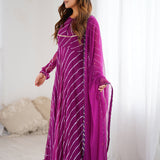 Purple Anarkali Set