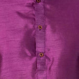 Purple Dupion Silk Solid Kurta