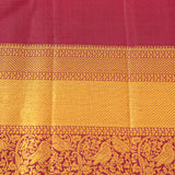 Vivid Burgundy Floral Kanjivaram Silk Saree