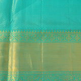 Turquoise Blue Floral Kanjivaram Silk Saree