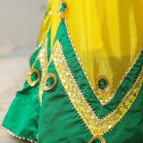 Golden Fizz Yellow Chinon Shibori Lehenga Set