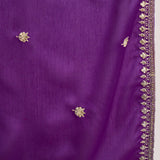 Royal Purple Chinon Silk Embroidered Kurta Set
