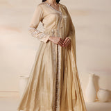 Golden Silk Anarkali Set