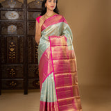 Bright Sea Green Kanjivaram Silk Saree