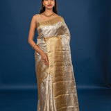 Silver Kanjivaram Silk Saree