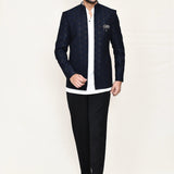 Jacquard Suit Set With Chikankari Work