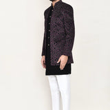 Black Velvet Sherwani Set