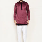 Maroon Velvet Sherwani Set