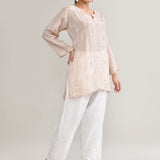 Baby Pink Cotton Chikankari Suit Set