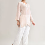 Monochrome Pink Cotton Chikankari Suit Set