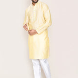 Cream Silk Kurta Set