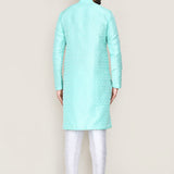 Blue Jacquard Kurta Set
