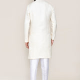 Cream Jacquard Kurta Set
