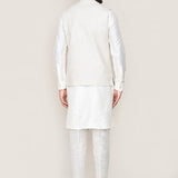 White Cotton Jacket With Design