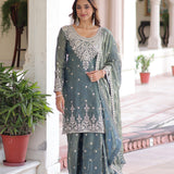 Marble Blue Fendi Silk Sharara Set