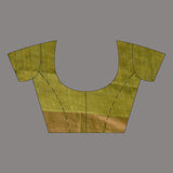 Cobalt Blue Tussar Silk Saree With Printed Floral Jaal