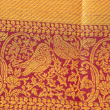 Vivid Burgundy Floral Kanjivaram Silk Saree