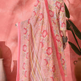 Light Pink Cotton Floral Printed Kurta Set