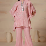 Pink Foil Georgette Co-Ord Set