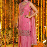 Blossom Pink Floral Embroidered Silk Kurta Set
