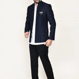 Jacquard Suit Set With Chikankari Work