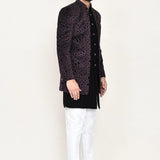 Black Velvet Sherwani Set