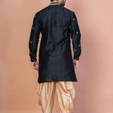 Rich Black Cotton Blend Embroidered Kurta Set