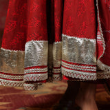 Maroon Cotton Floral Printed Anarkali Set