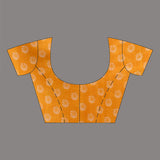 Squash Yellowish Orange Pure Silk Saree With Printed Design