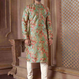 Mint Green Art Silk Digital Printed Kurta Set